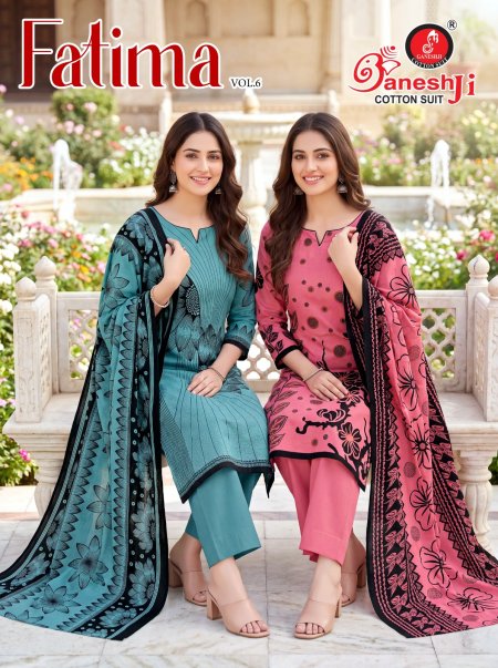 Fatima Vol 6 By Ganeshji Cotton Printed Pakistani Dress Material